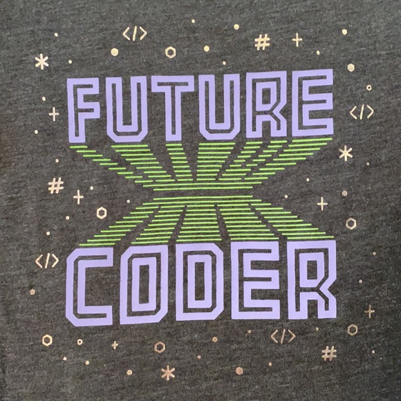 Cat & Jack | Future Coder Graphic Crewneck Short Sleeve T-Shirt Gray Grey (2T) - Picture 2 of 7